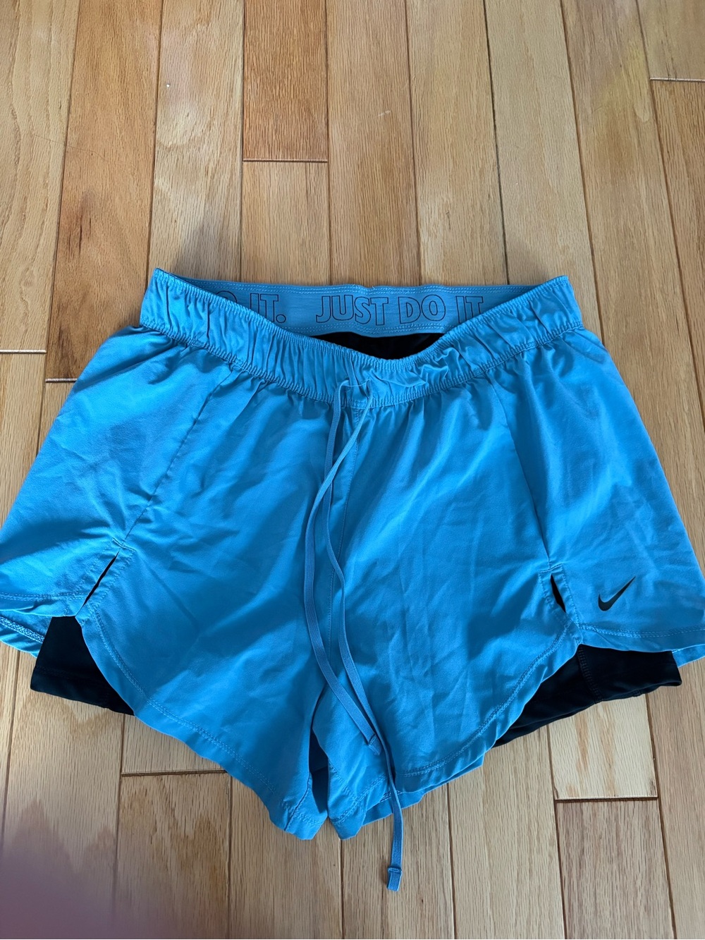 Nike Women's Bright Blue Athletic Shorts with Black Liner